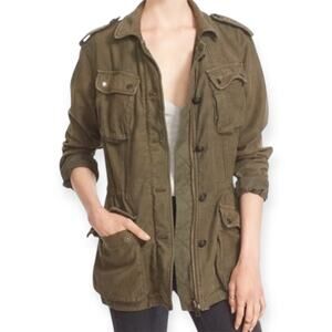 FREE PEOPLE Not Your Brother’s Olive Green Military Surplus Jacket Size Large